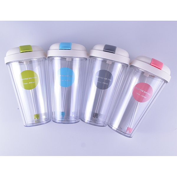 雙層掀蓋式吸管杯