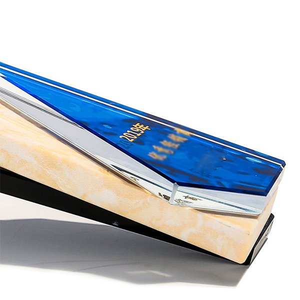 三色大理石紋水晶獎牌