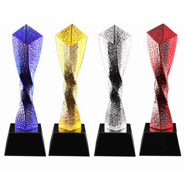 螺旋設計水晶獎牌