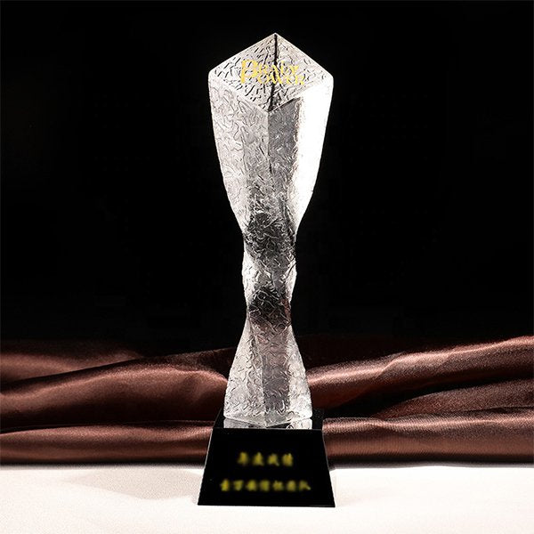 螺旋設計水晶獎牌