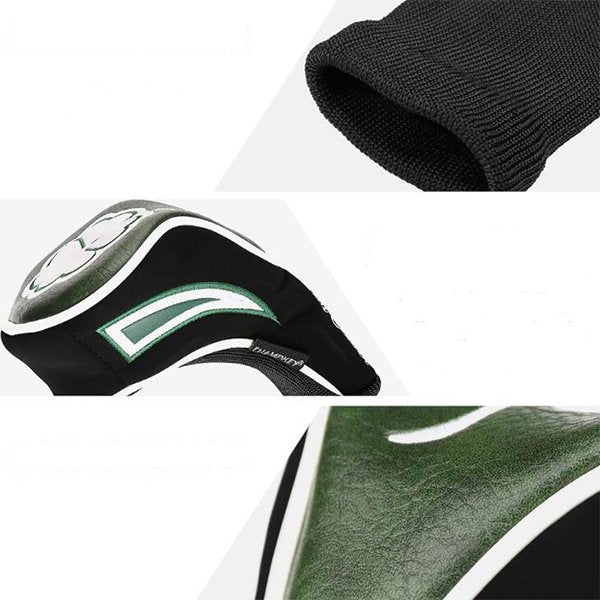 刺繡PU皮革高爾夫球桿頭套