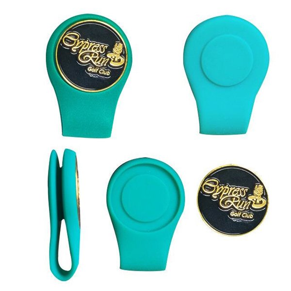 彩色磁吸式矽膠高爾夫帽夾