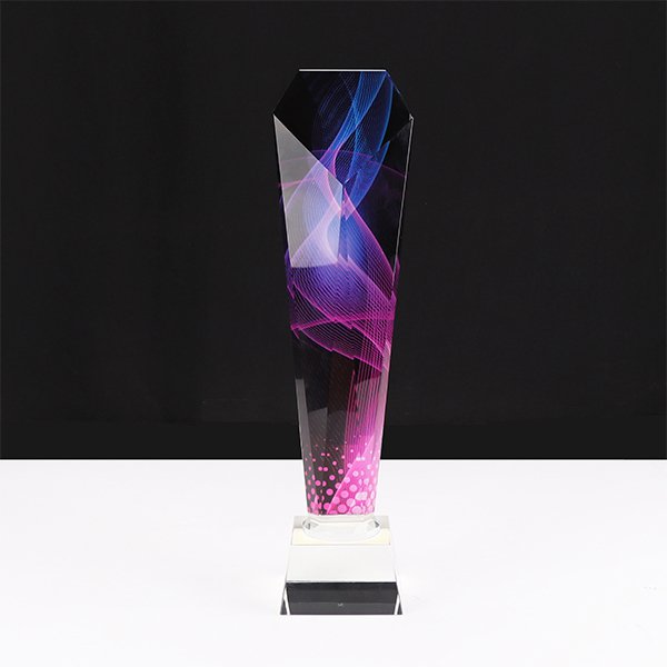 高品質彩色水晶獎杯