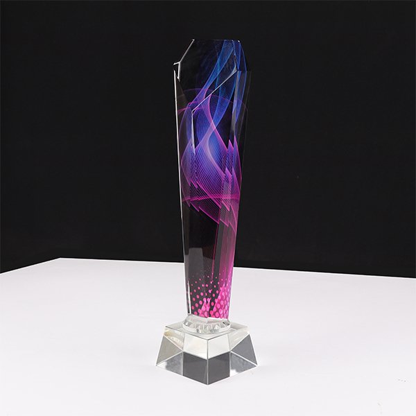 高品質彩色水晶獎杯