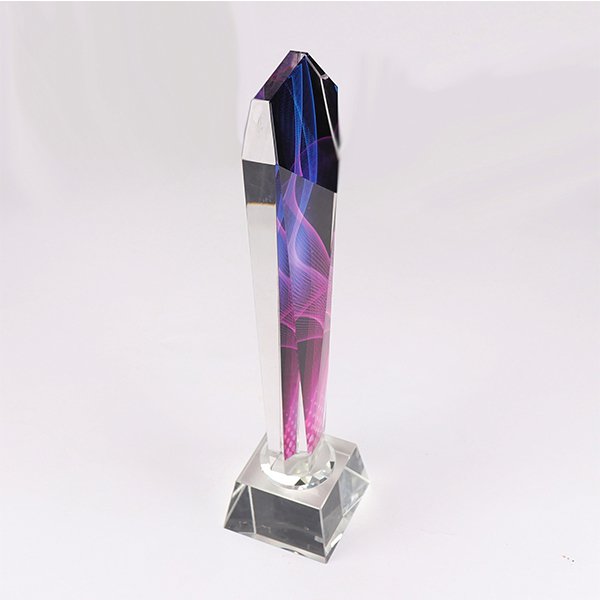 高品質彩色水晶獎杯