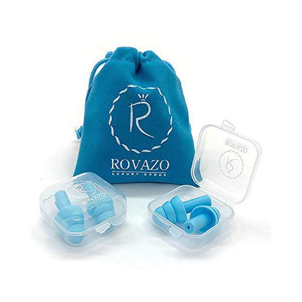 矽膠防水螺旋耳塞-2對4入透明塑料盒絨布束口袋包裝