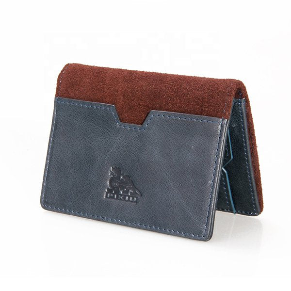 RFID防盜卡片夾-超薄撞色真皮卡套