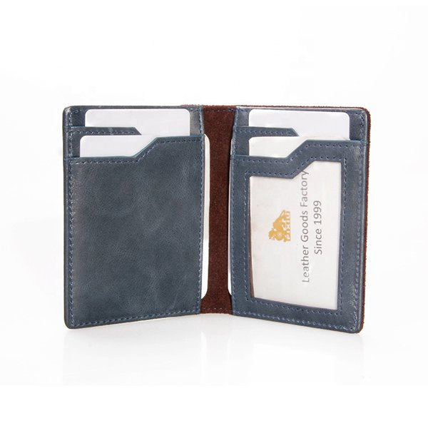 RFID防盜卡片夾-超薄撞色真皮卡套