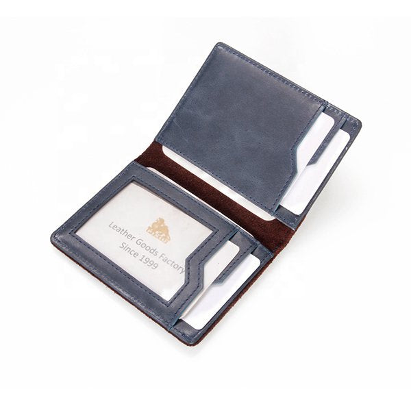 RFID防盜卡片夾-超薄撞色真皮卡套