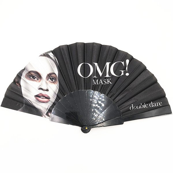 黑色手把布面摺疊扇