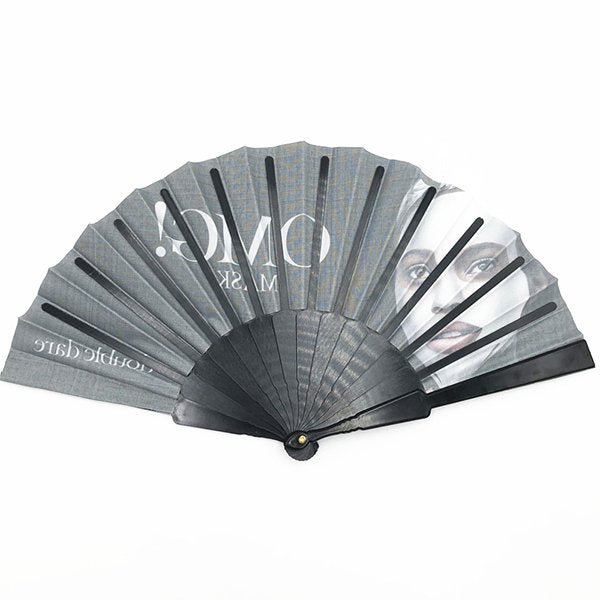 黑色手把布面摺疊扇