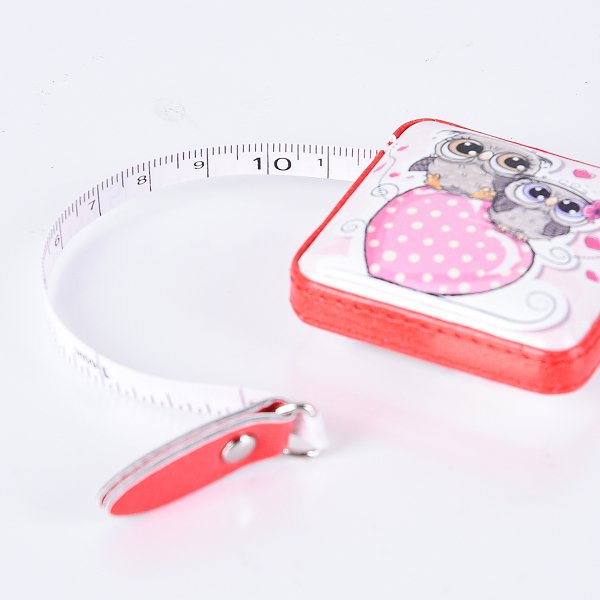 可愛貓頭應皮製捲尺