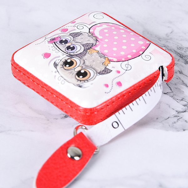 可愛貓頭應皮製捲尺