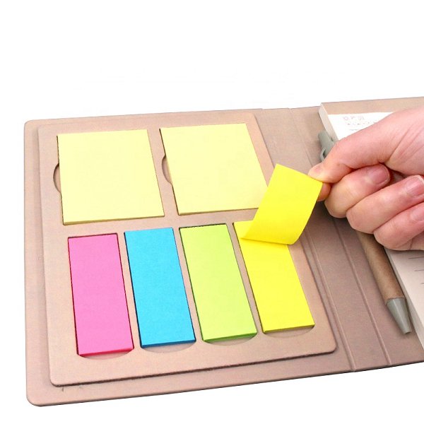 3合1高質感PU兩折便利貼套組