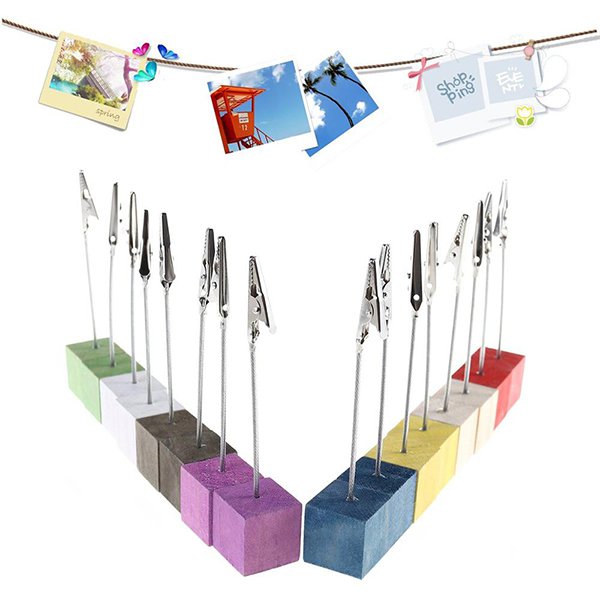 彩色正方體木製底座memo夾