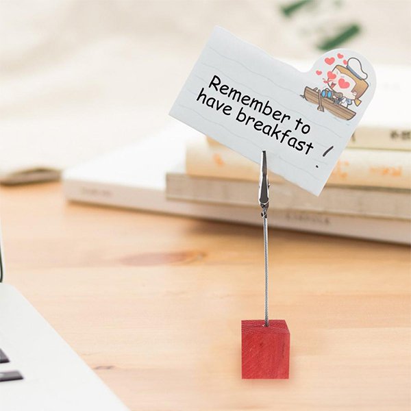 彩色正方體木製底座memo夾
