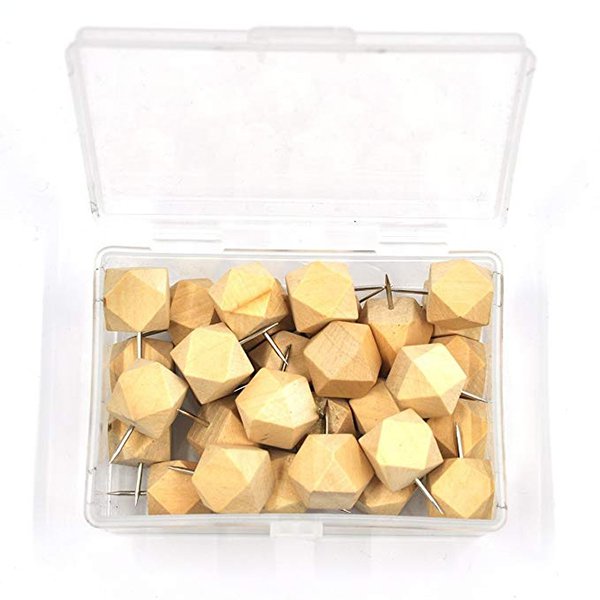 幾何造型9入木製圖釘