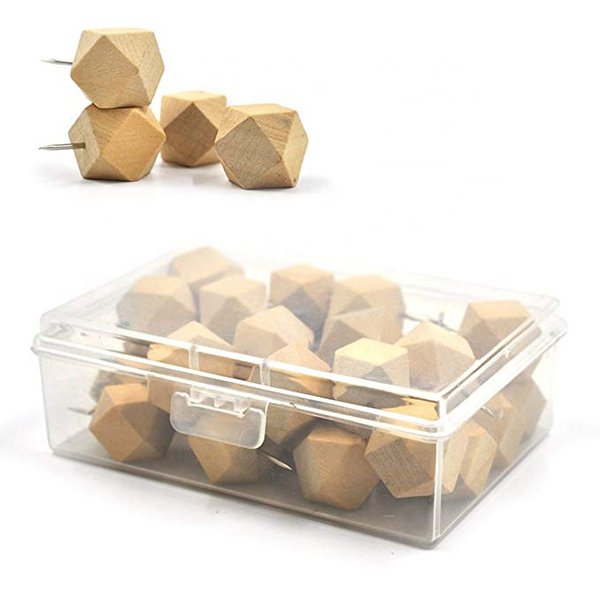 幾何造型9入木製圖釘