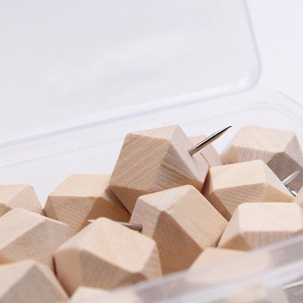 幾何造型9入木製圖釘