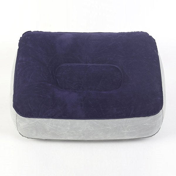 單層充氣腳枕-植絨PVC飛機腳墊