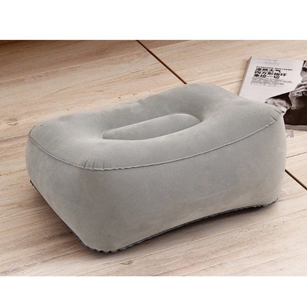 單層充氣腳枕-植絨PVC飛機腳墊