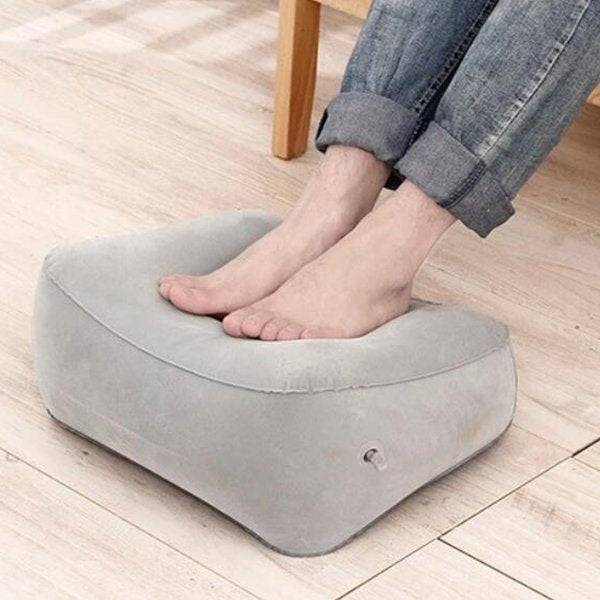 單層充氣腳枕-植絨PVC飛機腳墊