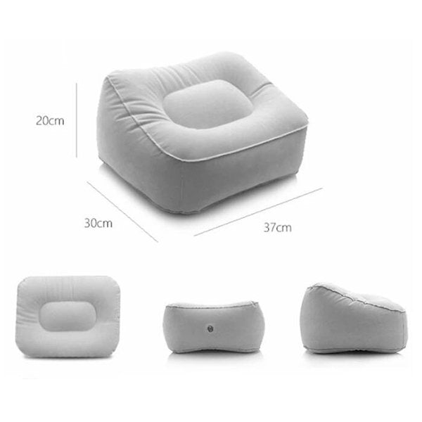 單層充氣腳枕-植絨PVC飛機腳墊