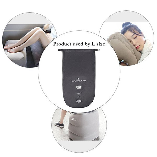 3層充氣腳枕-植絨PVC飛機腳墊