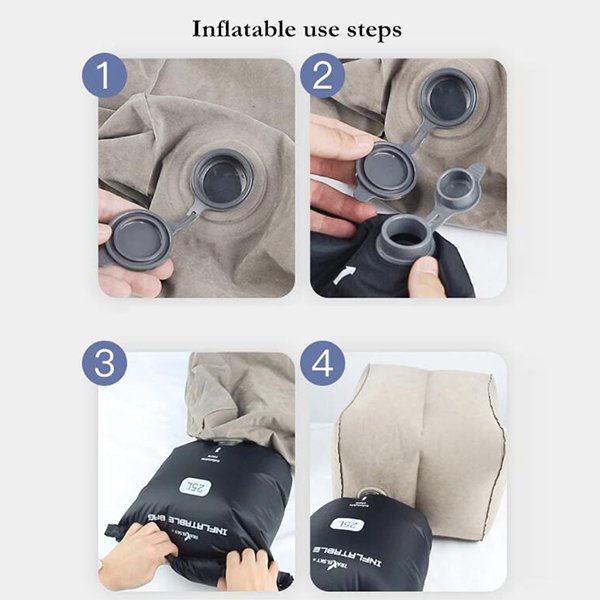 3層充氣腳枕-植絨PVC飛機腳墊