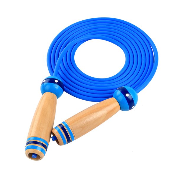 木頭手柄跳繩-PVC繩-可調節繩長