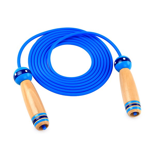 木頭手柄跳繩-PVC繩-可調節繩長