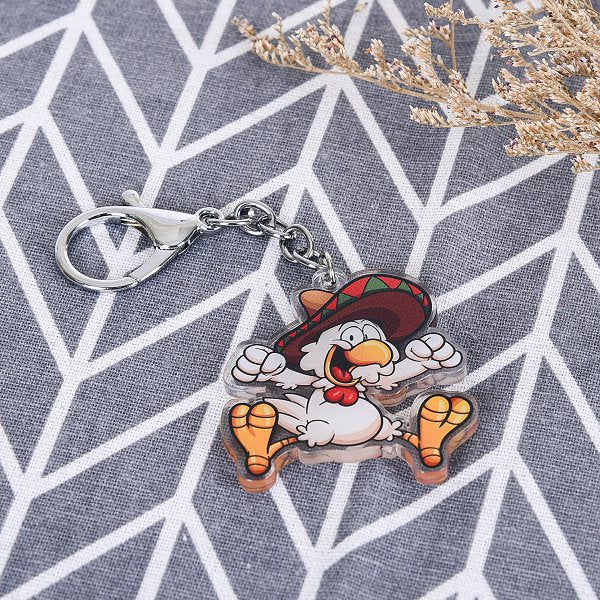 公雞造型壓克力鑰匙圈