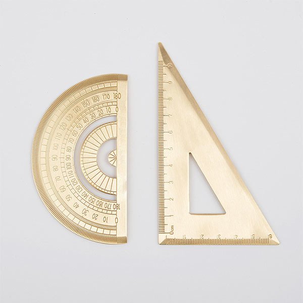 高質感測量尺-金屬三角尺3件套組