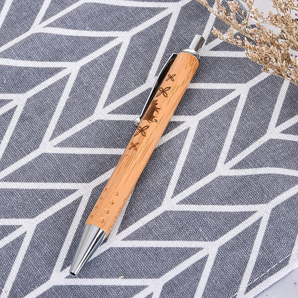 按壓式竹製筆管單色筆