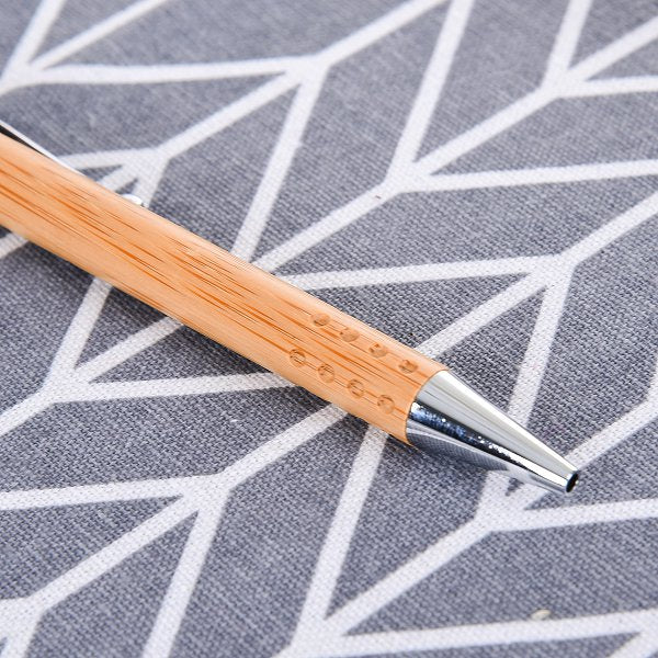按壓式竹製筆管單色筆