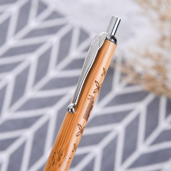 按壓式竹製筆管單色筆