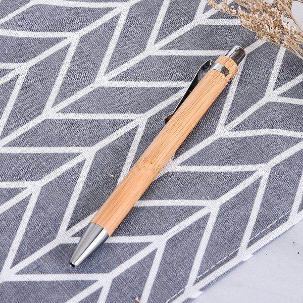 按壓式竹製筆管單色筆