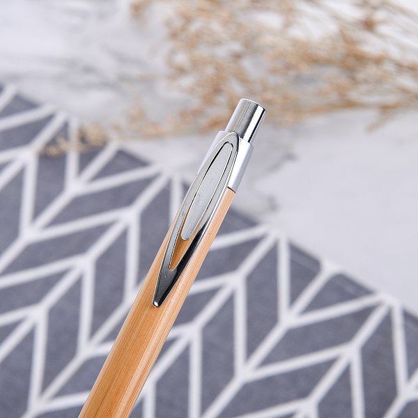 按壓式竹製筆管單色筆