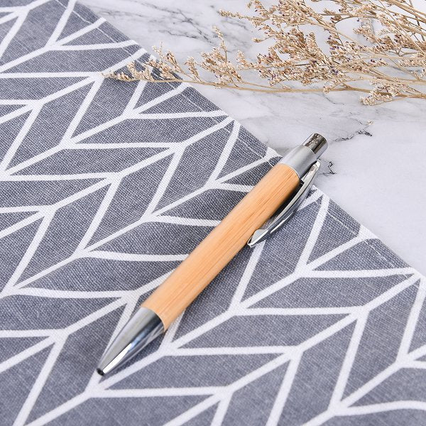 按壓式竹製筆管單色筆