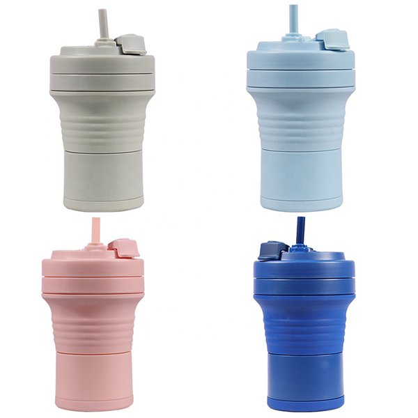 550ml可折疊食品級有機矽膠隨行杯