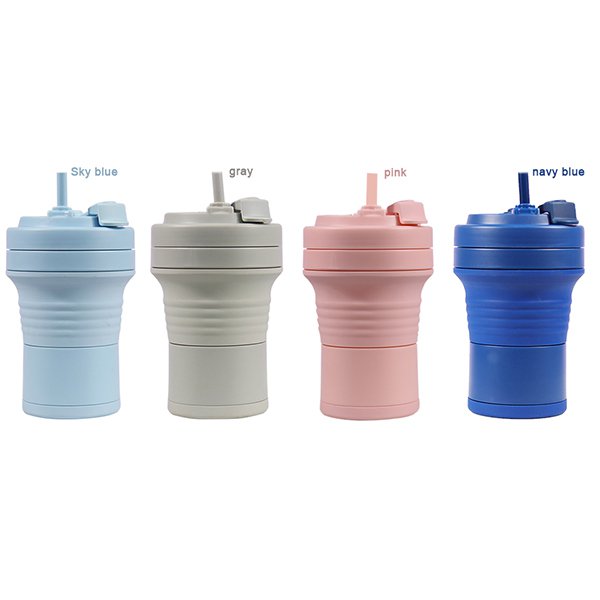 550ml可折疊食品級有機矽膠隨行杯