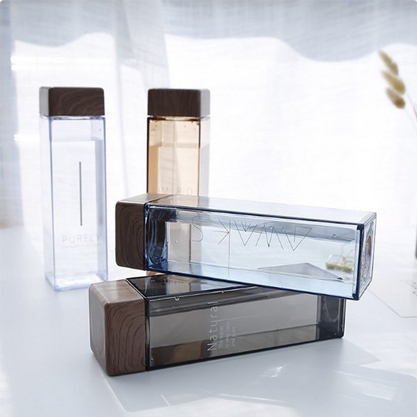 500ml木紋蓋方形水瓶