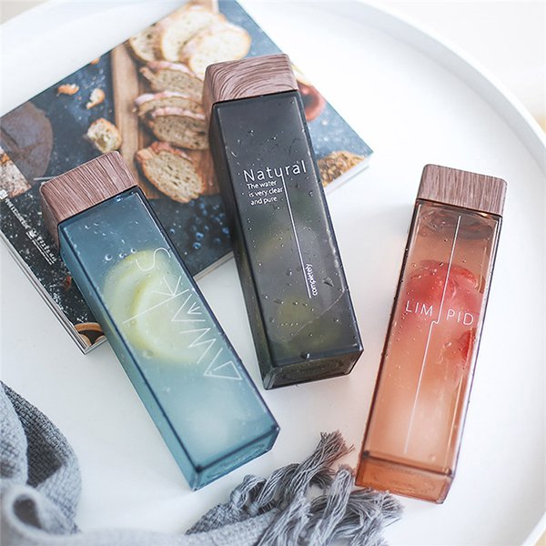 500ml木紋蓋方形水瓶