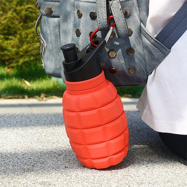 580ml手榴彈造型可摺疊水瓶