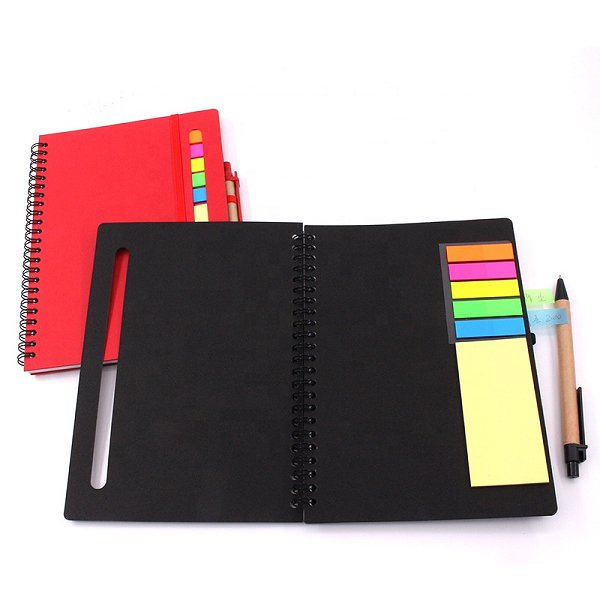 4合1附環保筆二折式彈力繩便條紙套組