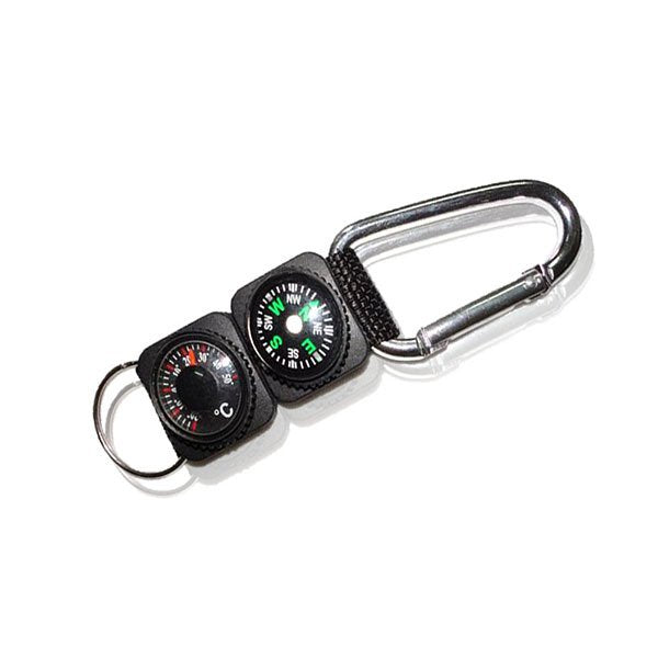 2合登山扣溫度計指南針
