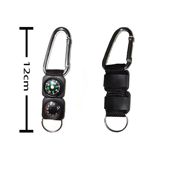 2合1登山扣溫度計指南針