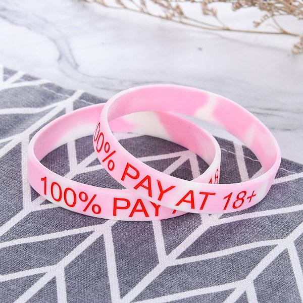 矽膠運動手環-混色凹刻印刷單色單面