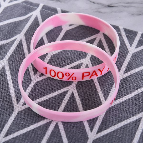 矽膠運動手環-混色凹刻印刷單色單面