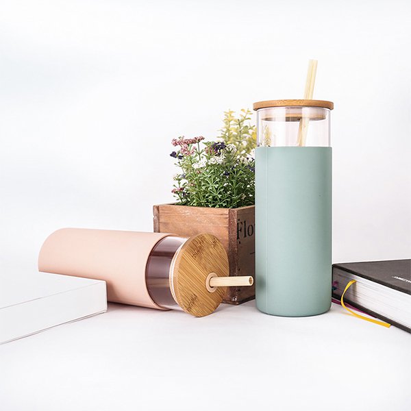 500ml莫蘭迪色系杯套玻璃杯